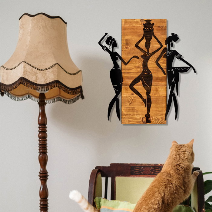Wallity Afrikan Escultura de Pared Negro y Nogal Wallity Afrikan Escultura de Pared Negro y Nogal